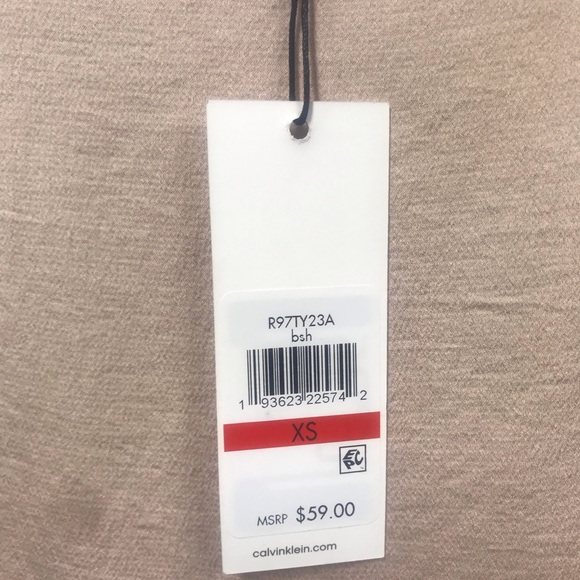 Oversize Blush Pink Sleeveless Blouse Calvin Klein XS NWT - Picture 3 of 3